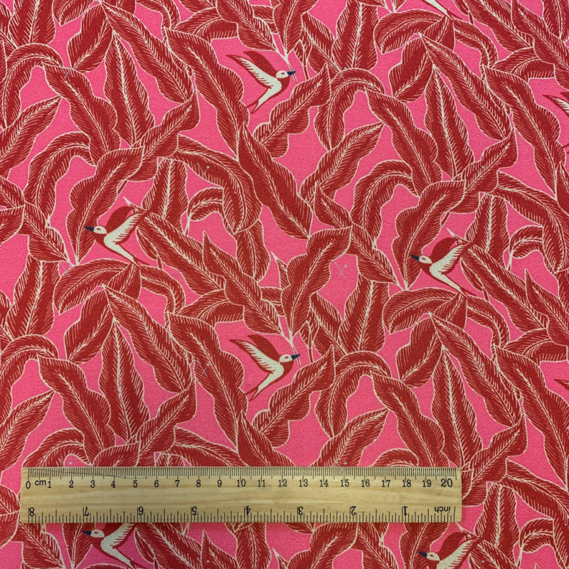 Printed Viscose ELVIRE Begonia / Cherry